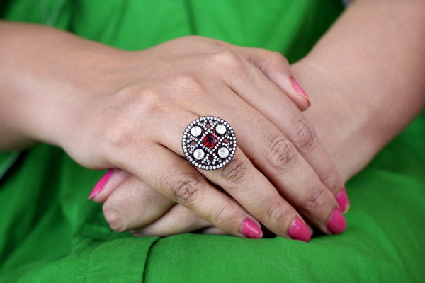 Victorian Blush Round Ring