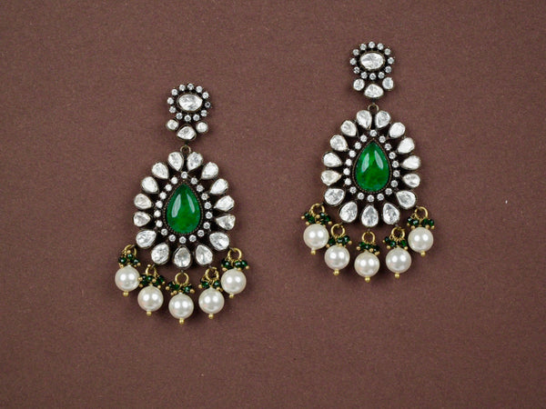 Pranya Green Victorian Earrings