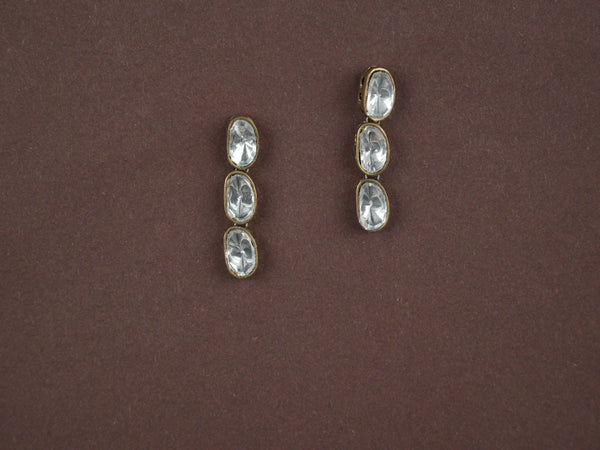 Polki Crescent Elegance Earrings - 1