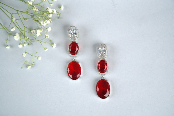 Fiery Flame Ruby Earrings  AD-4053