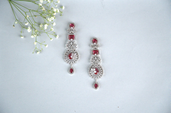 Majestic scarlet earrings  AD-1004-A