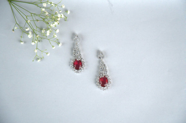 Garnet Glow Earrings  AD-4052