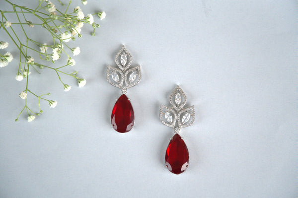 Crimson elegance earrings  AD-1002