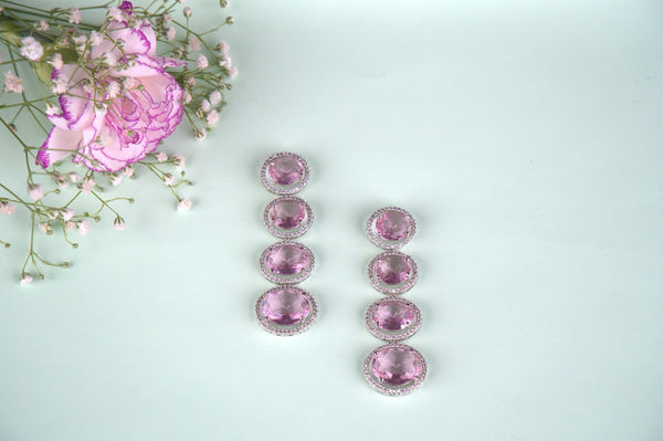 Blush Aura Earrings AD-4038