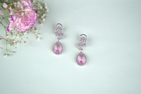 Blush Blossom Drops Earrings AD-4035