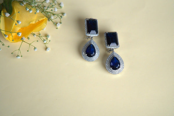 Royal Blue Elegance Earrings AD-4026