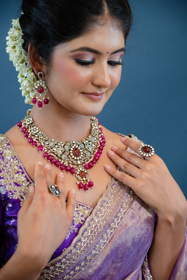 Victorian Floral Filigree Necklace Set