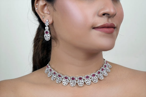 Ruby Glow Necklace - AD-8025