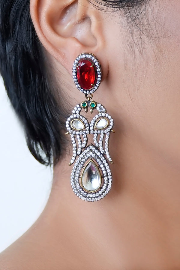 Niyati Red Victorian  Earrings