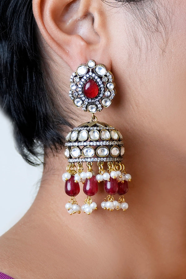 Suma Red Victorian Jhumka