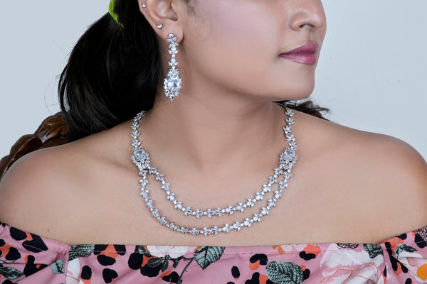 Platinum Mist Necklace AD-8013