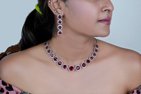 Crimson Majesty Necklace - AD-8026