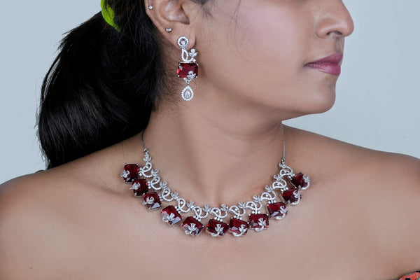 Opulent Red Necklace - AD-8028