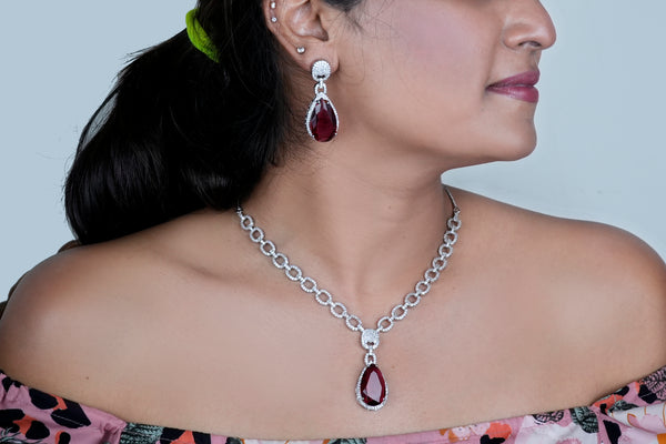 Ruby Cascade Necklace AD-8024