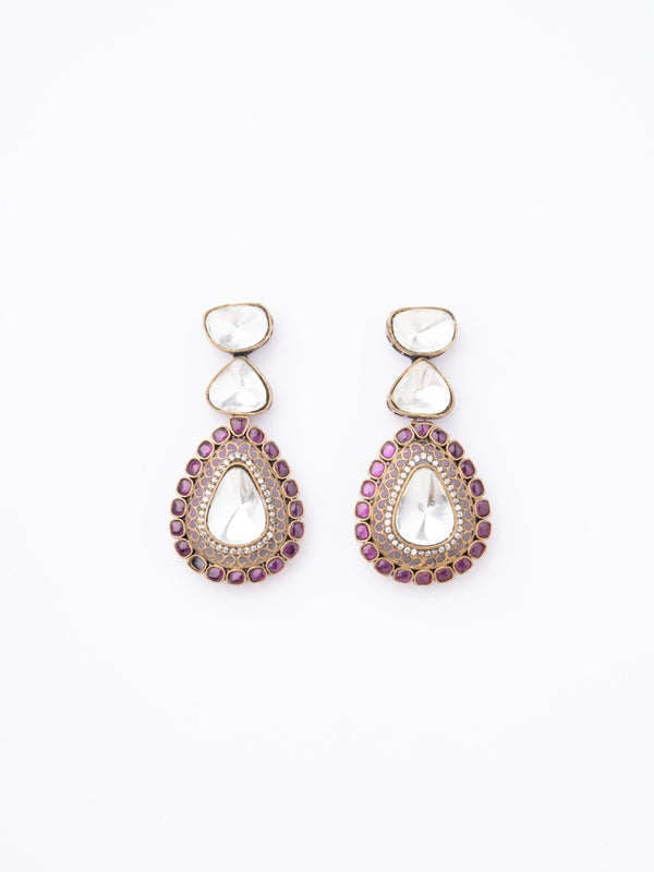 Shwetha Pink Stone Earrings